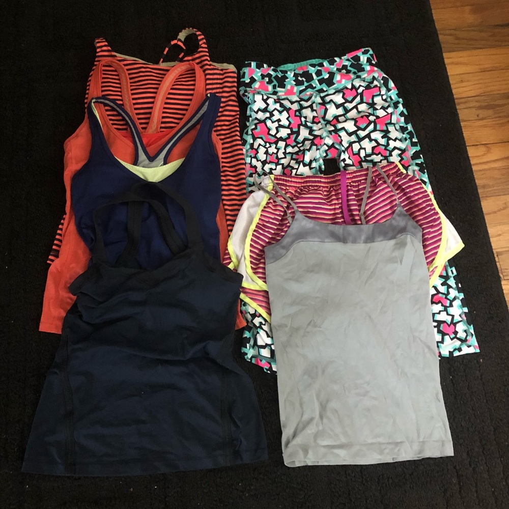 Lot of 4 LuLu Lemon and Zella workout tops